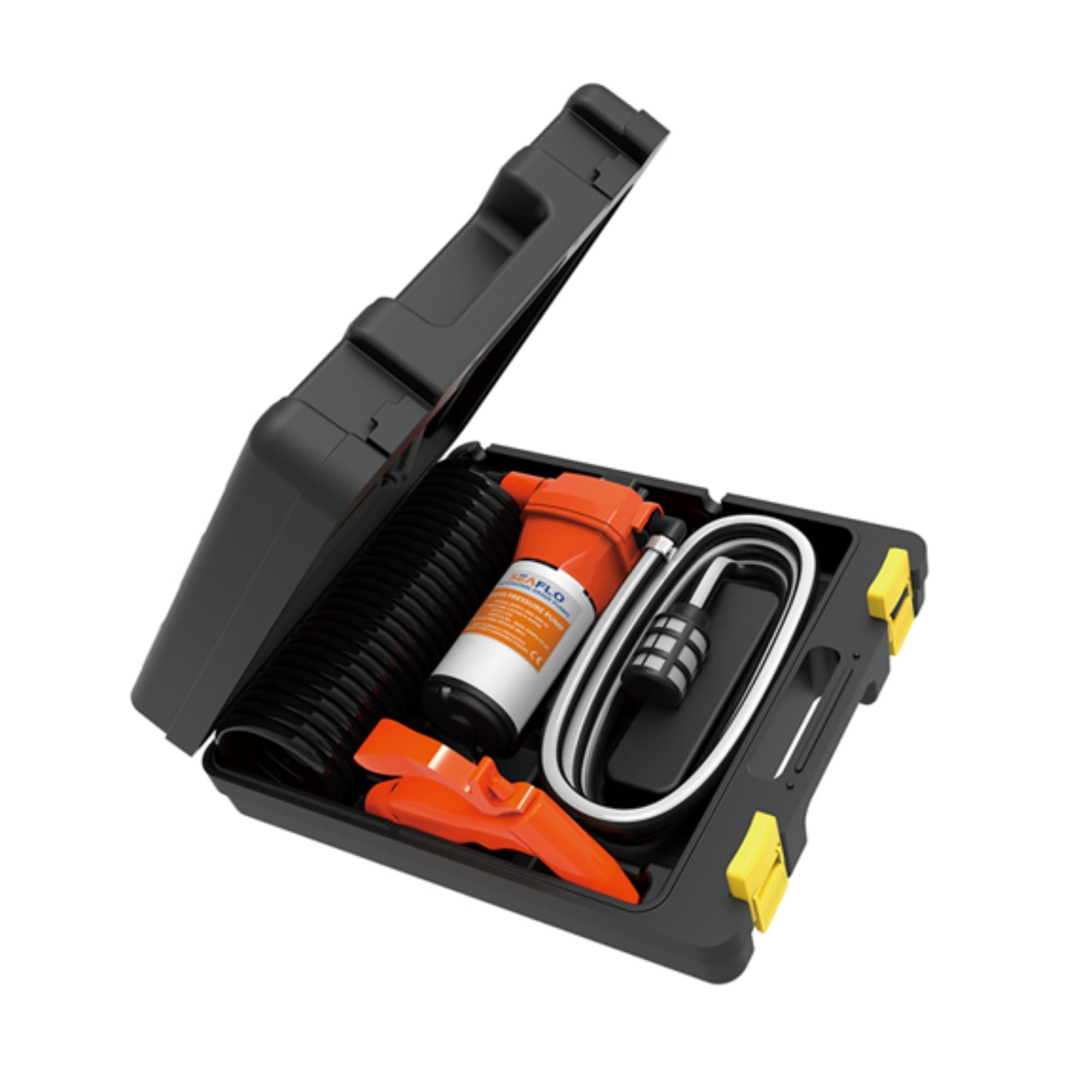 SEAFLO front view in heavy-duty case showing portable protection and easy transport