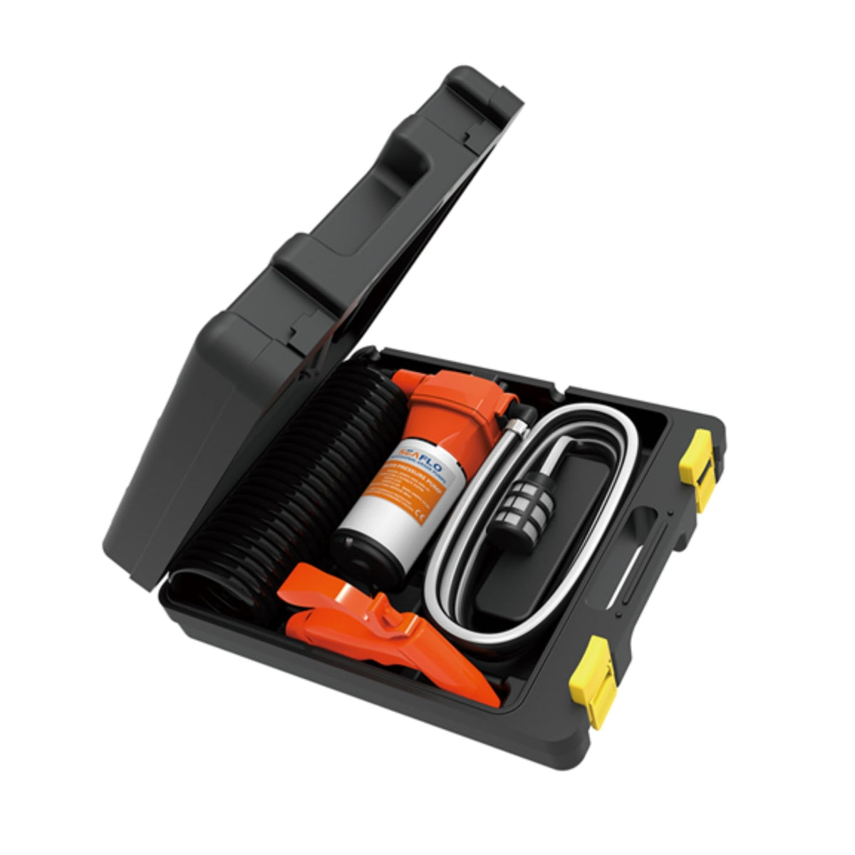 SEAFLO front view in heavy-duty case showing portable protection and easy transport