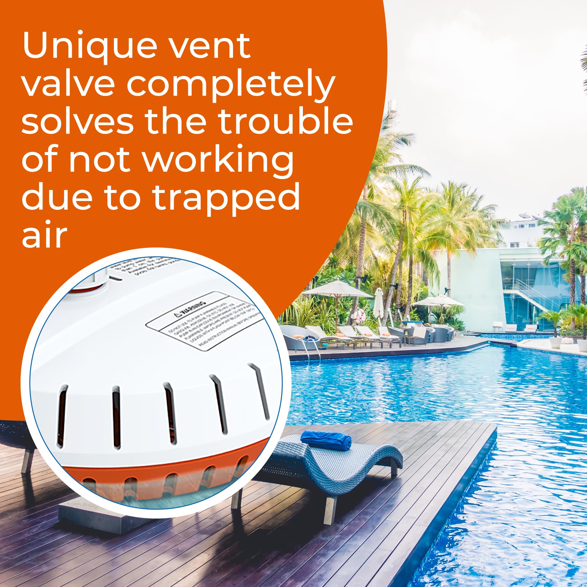 SEAFLO pump positioned on pool cover removing standing water efficiently