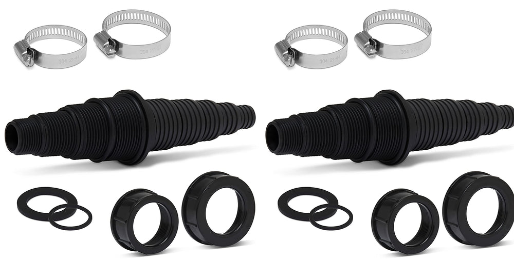 Sealproof front packaging showing two universal pond fittings and benefits