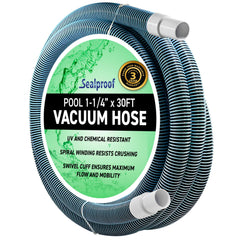 Sealproof front packaging showing hose and benefits for reliable pool cleaning