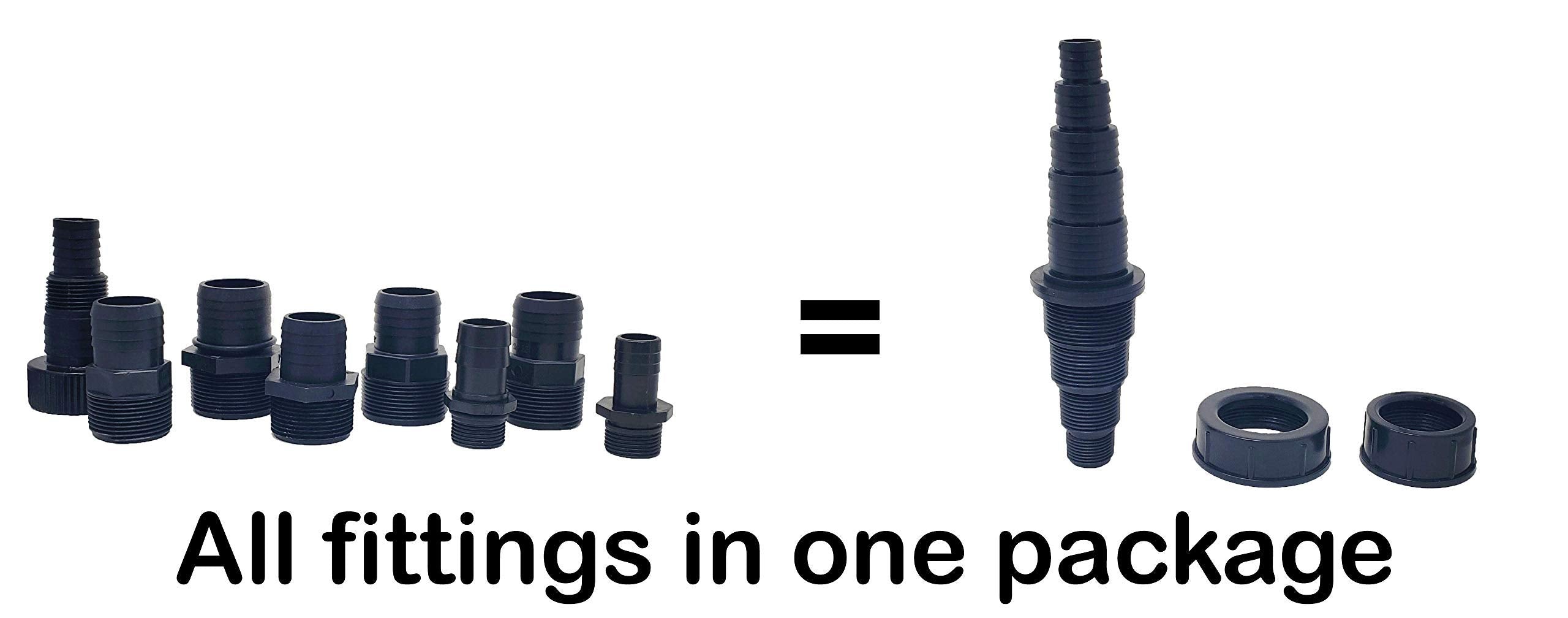 Sealproof fitting installed on a pond pump demonstrating easy connection
