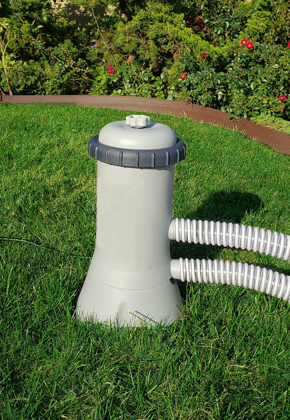 Sealproof hose beside ruler and clamps showing 20ft length and easy cut-to-fit convenience