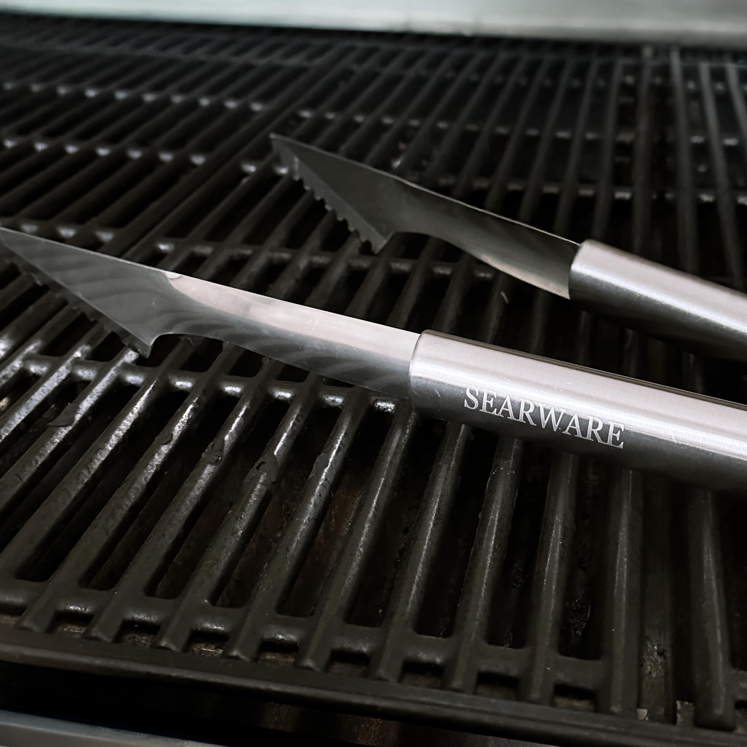 SEARWARE corn skewers arranged for even cooking and easy serving