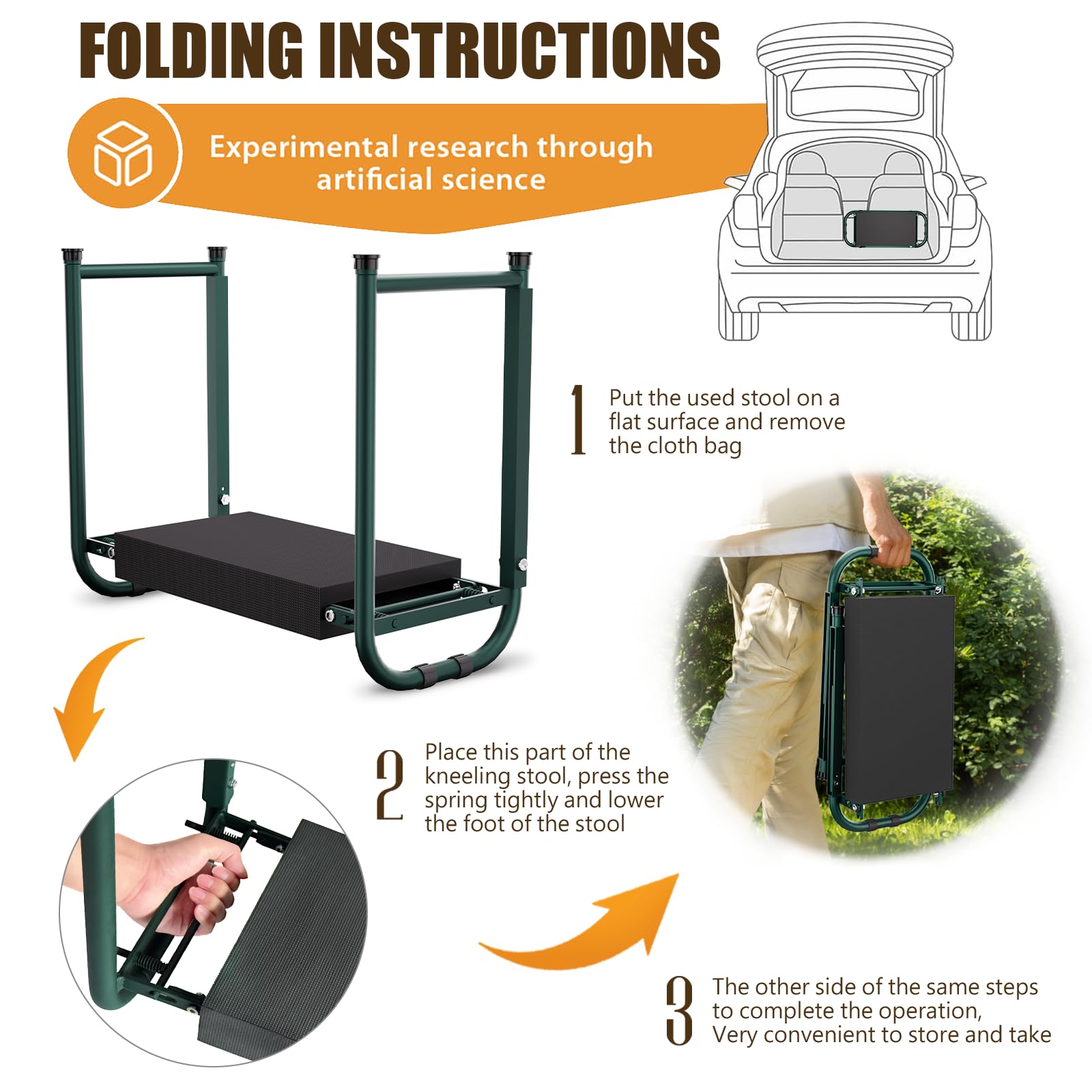 seasky in use beside garden bed illustrating comfortable kneeling and reduced strain