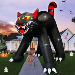 SEASONBLOW giant black cat front view showing size and curb appeal