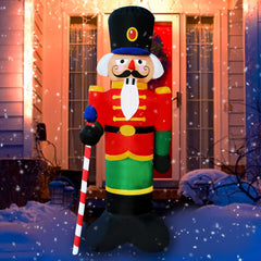 SEASONBLOW nutcracker lit at night creating eye‑catching holiday glow