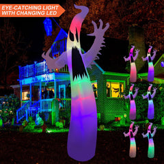 SEASONBLOW terrible ghost glowing at night enhancing Halloween curb appeal