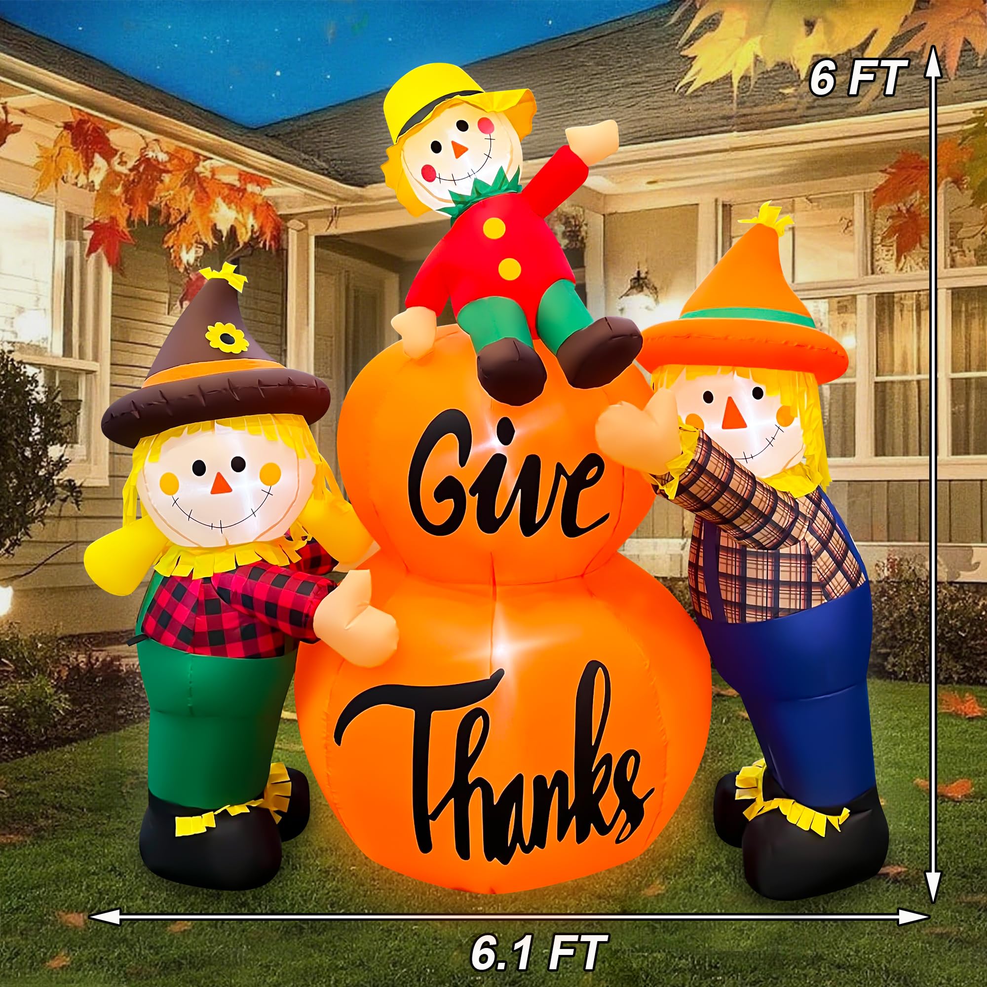 SEASONBLOW yard display showing welcoming Thanksgiving curb appeal