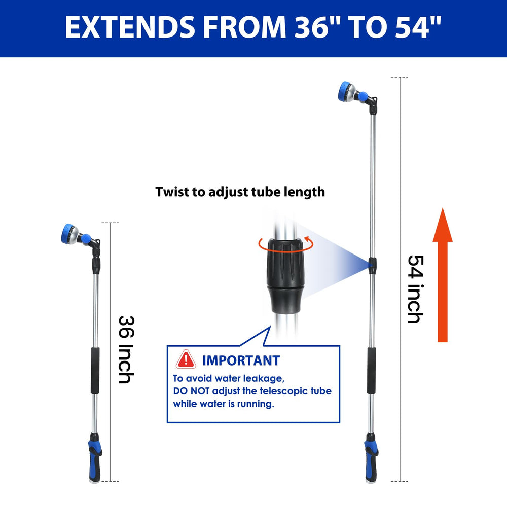 Seatern nozzle face showing 10 spray patterns for versatile watering