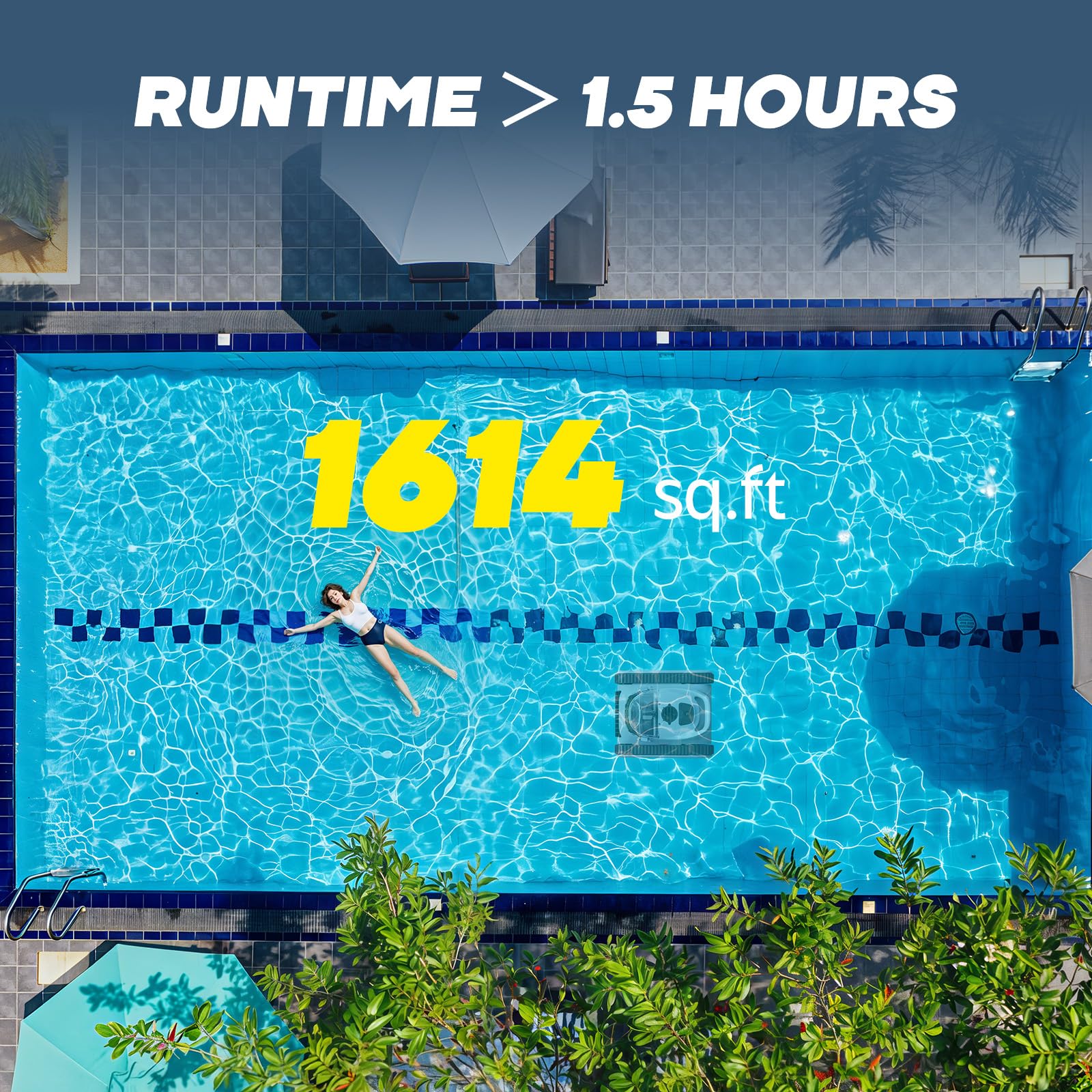 Seauto Crab operating in backyard pool showcasing hands-free maintenance advantage