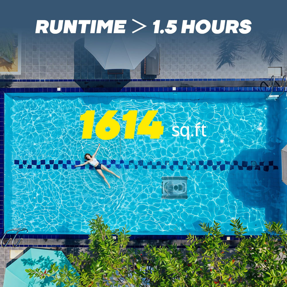 Seauto Crab operating in backyard pool showcasing hands-free maintenance advantage