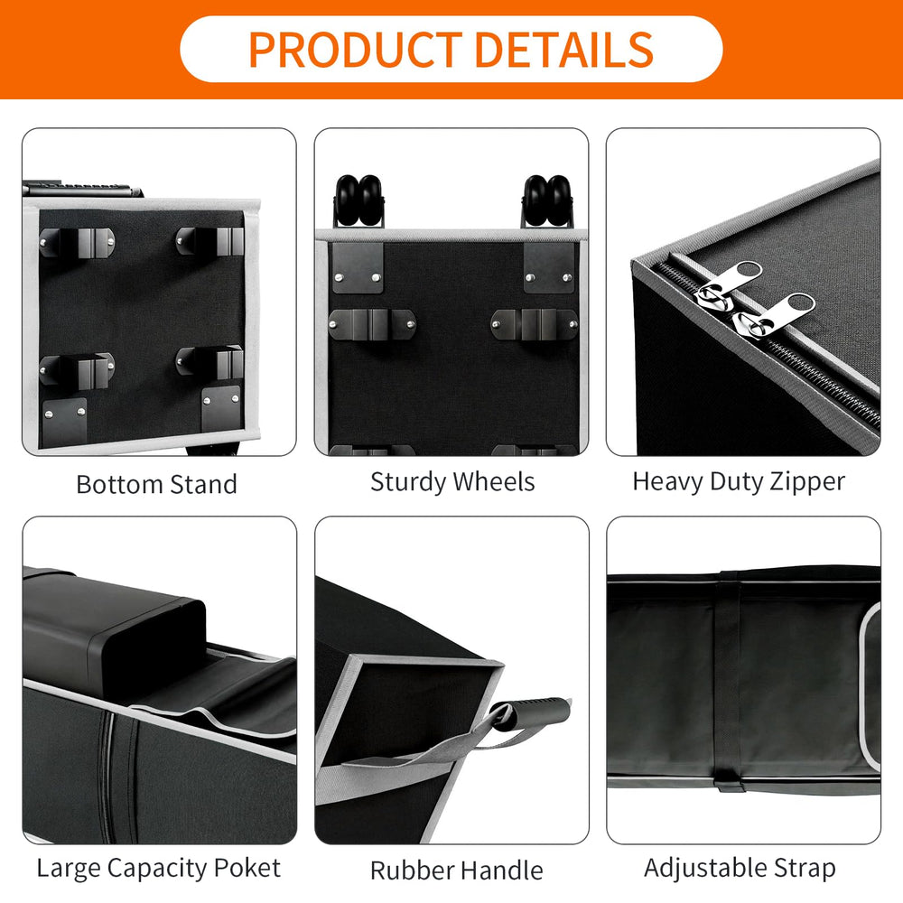 SEAVERRS bag beside folded canopy to show size and scale advantage
