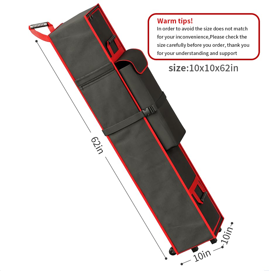 SEAVERRS wheels and foot studs shown protecting bag and easing transport