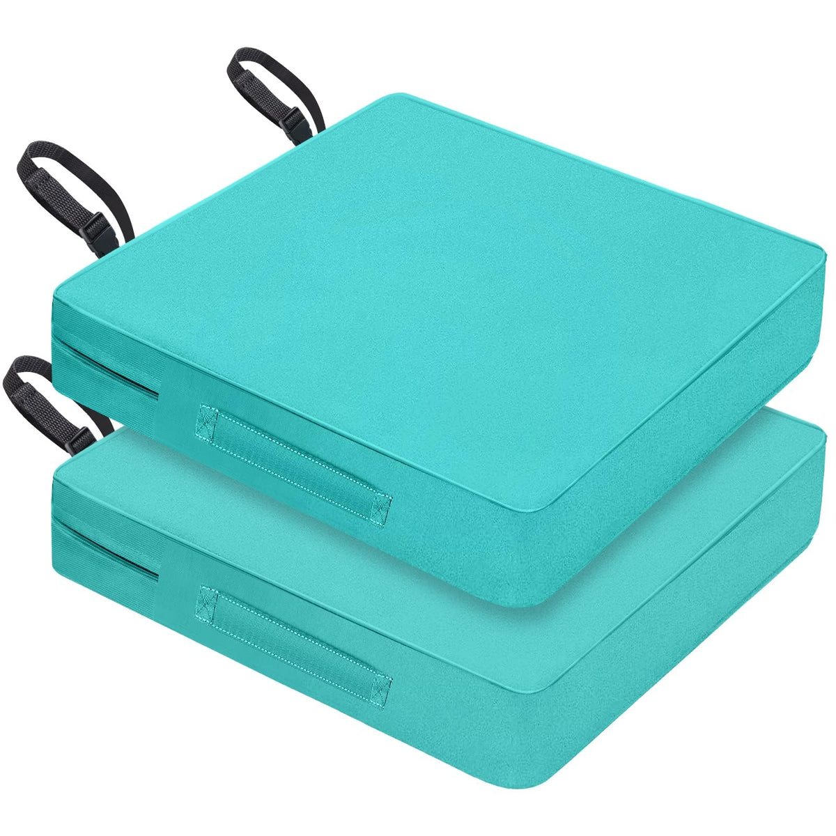 SECLATO front view of blue cushions showing color and shape, adds vibrant style