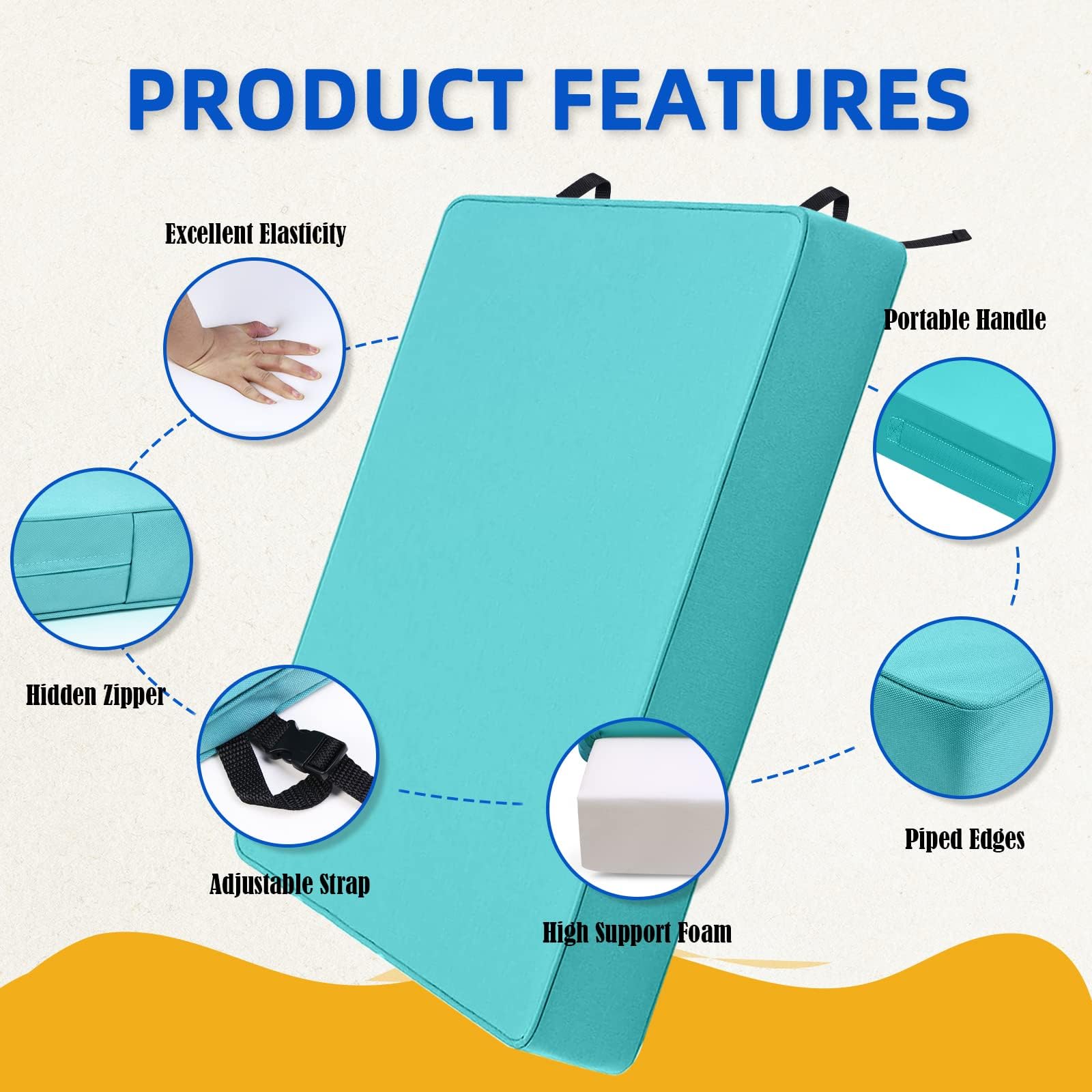 SECLATO side profile highlighting 3-inch memory foam thickness for comfort