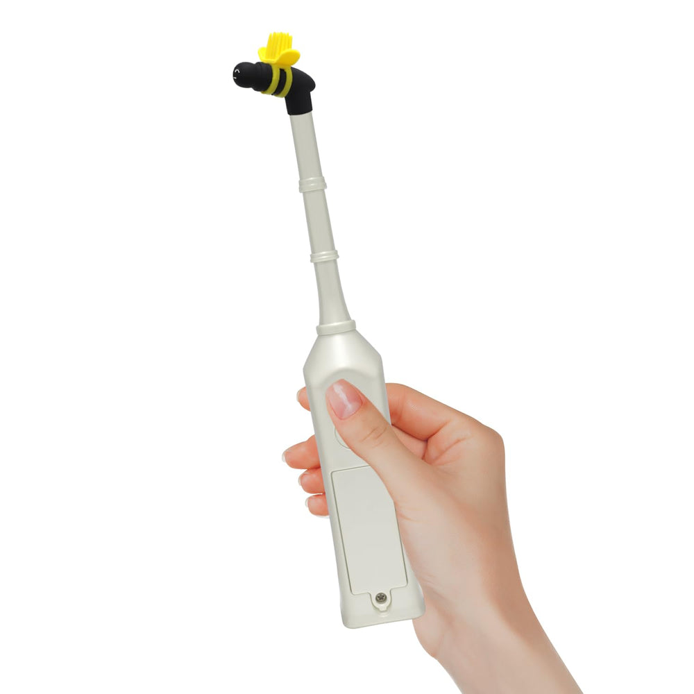 Seeding Square front view of handheld pollinator tool showing compact design and benefits
