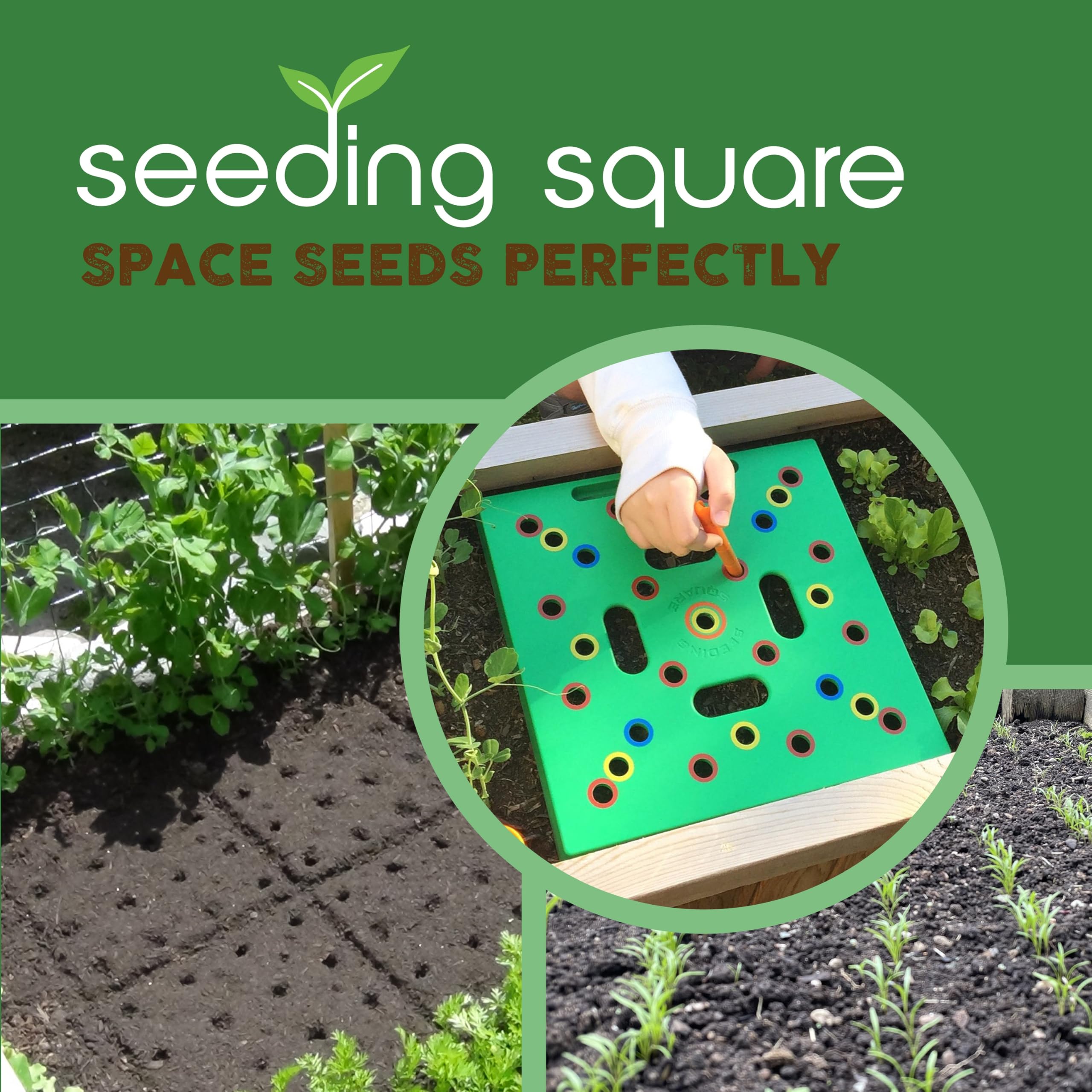Seeding Square held in hand to show scale and simple lightweight design