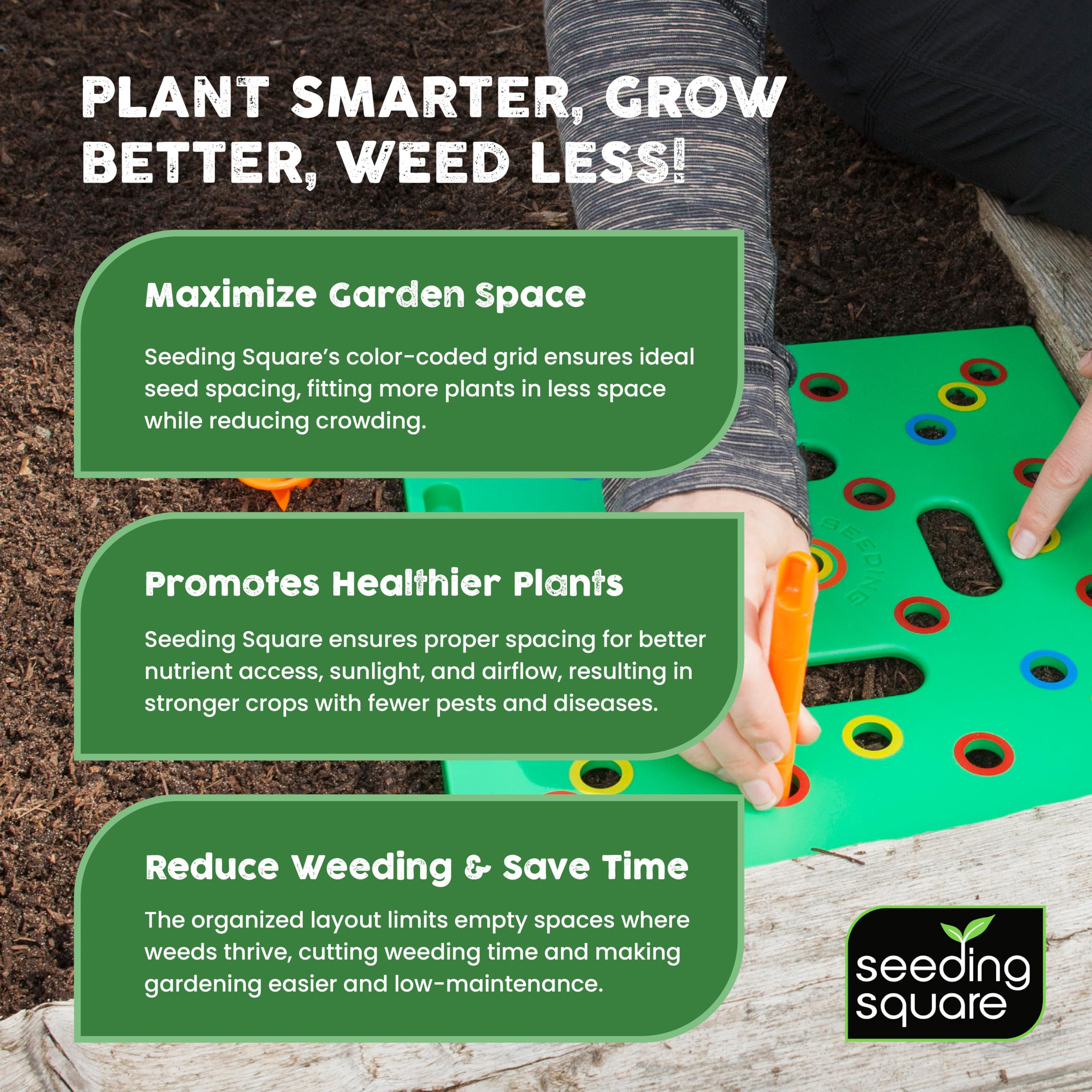 Seeding Square package and label showing brand and product information