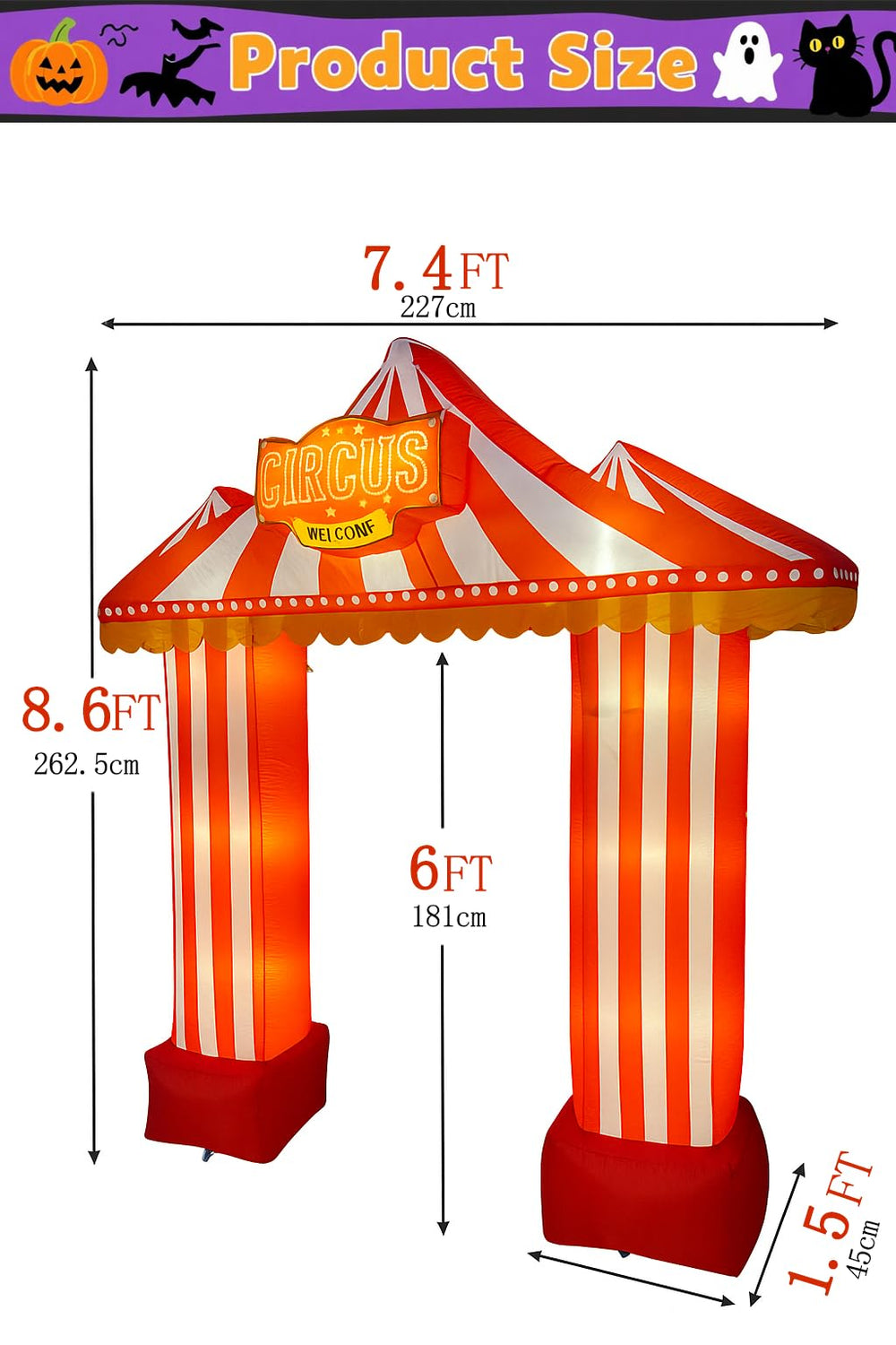 Seeiuua LED lighting at night illuminating carnival arch for eye-catching visibility