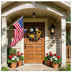 SEEKNEW close-up of embroidered 50 stars and double-stitched nylon stripes for durability
