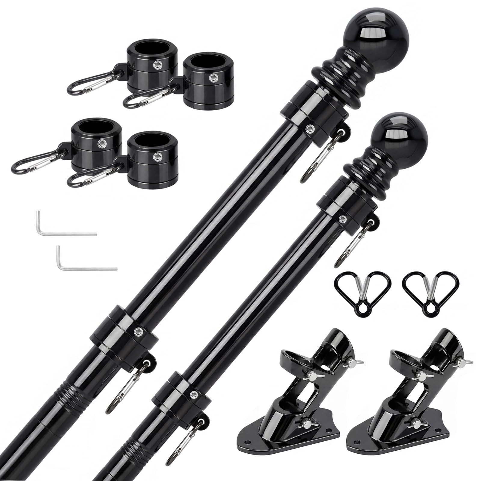 SEEKNEW flag pole front mounted on porch showcasing clean profile and durable finish