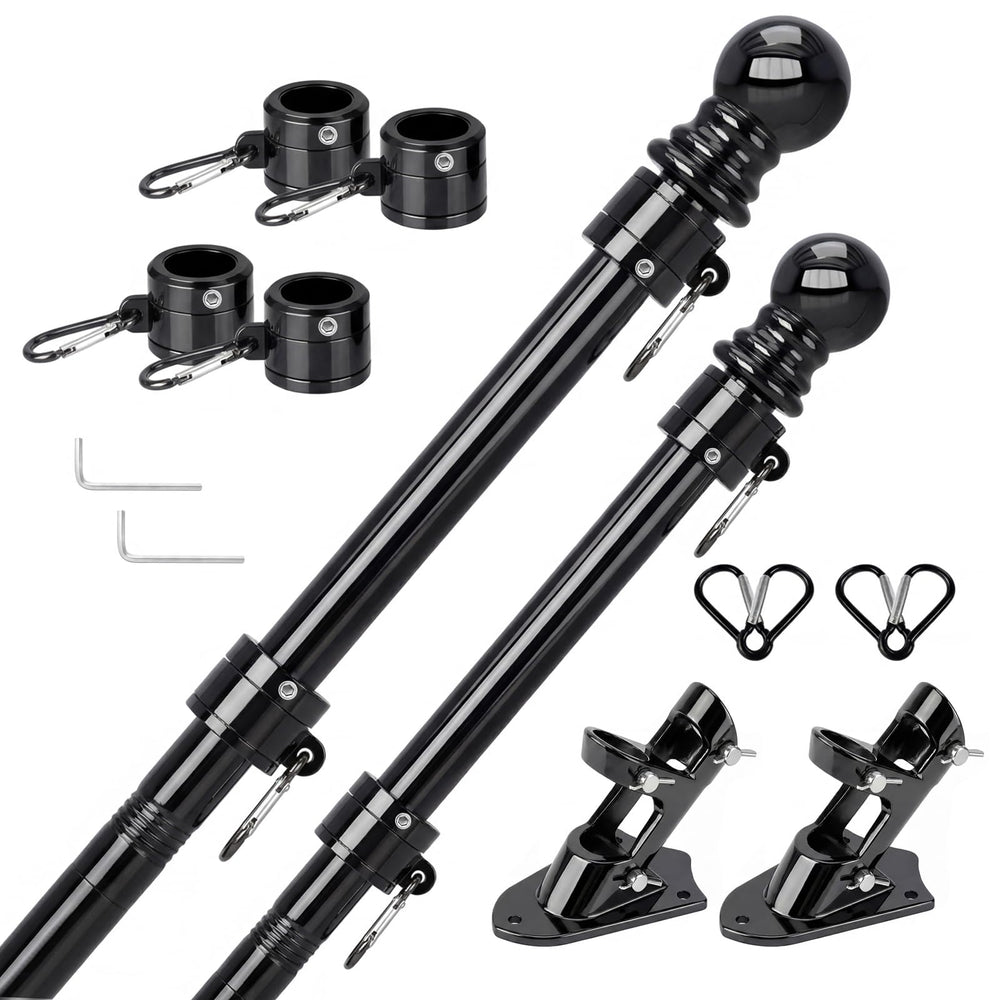 SEEKNEW flag pole front mounted on porch showcasing clean profile and durable finish