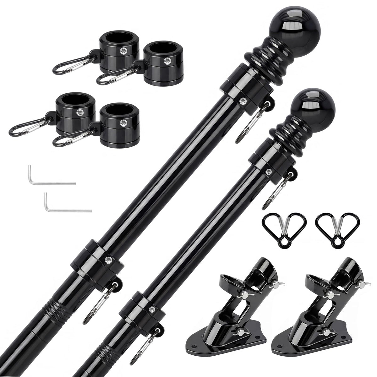 SEEKNEW flag pole front mounted on porch showcasing clean profile and durable finish