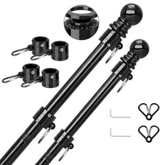 SEEKNEW full black flag pole assembly showing durable finish and adjustable length