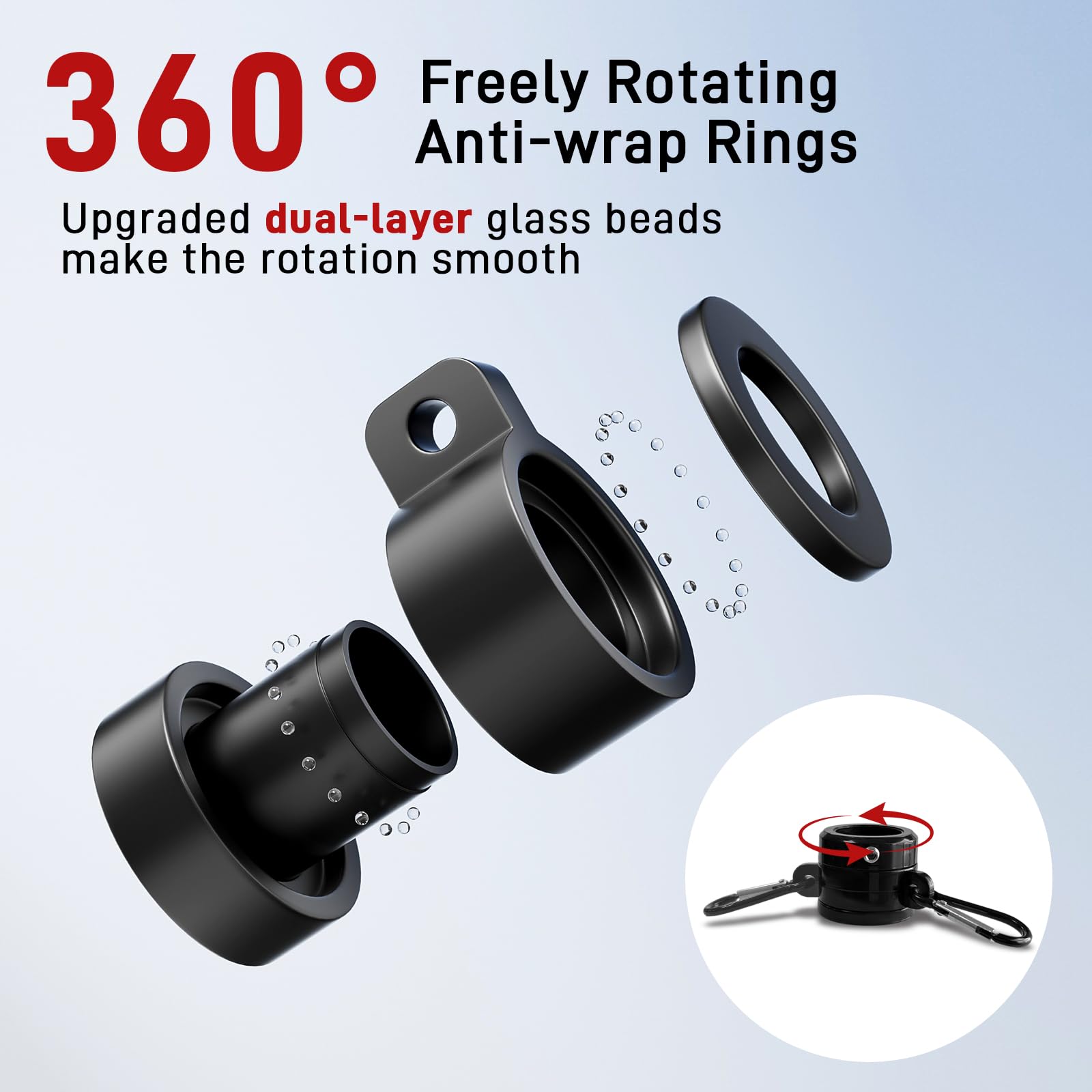 SEEKNEW rotating ring close-up preventing flag wrap and ensuring free spinning