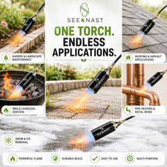 SeeNast torch in use burning weeds for fast clearing benefit