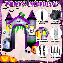 Seenelling inflated arch mounted in an SUV trunk for trunk-or-treat