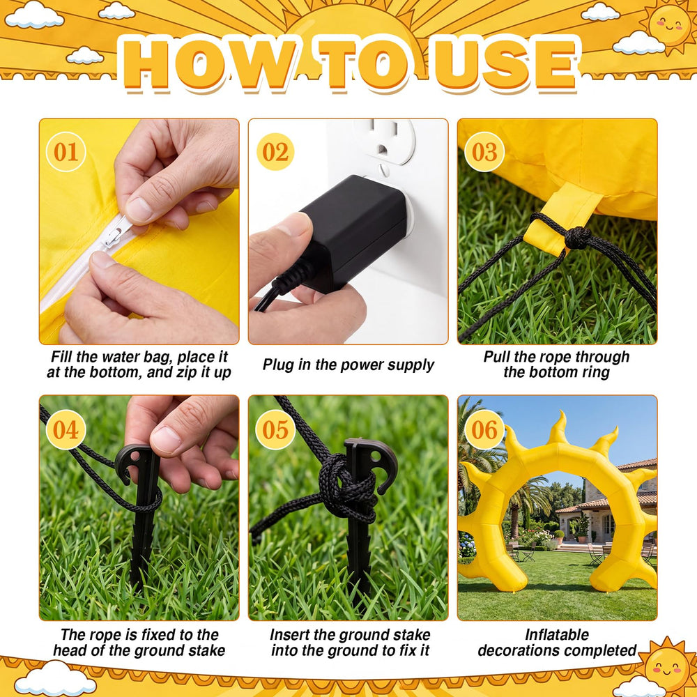 Seenelling sun arch anchors with stakes and water bags for stable setup