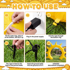 Seenelling sun arch anchors with stakes and water bags for stable setup