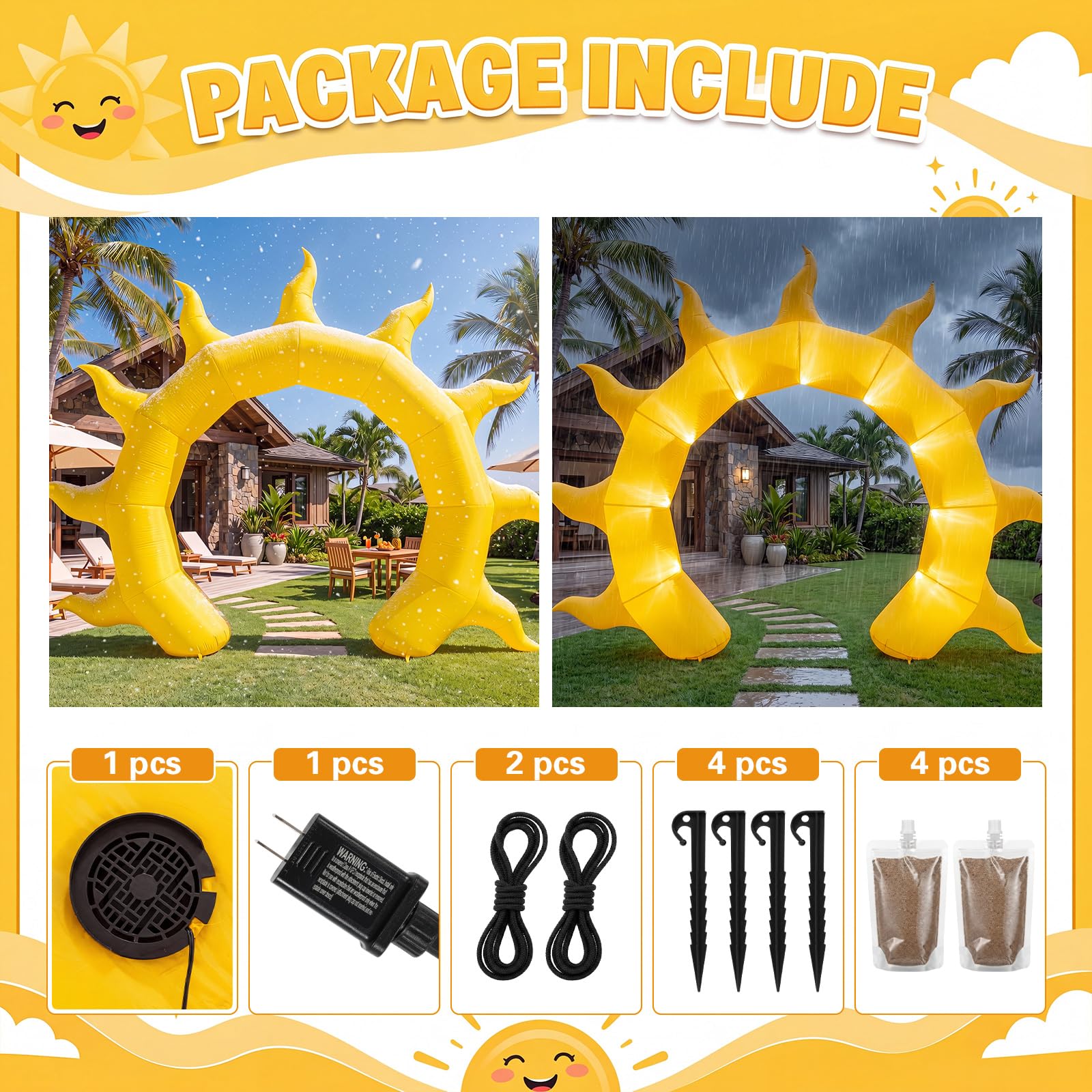 Seenelling sun arch at pool party creating cheerful backdrop for photos