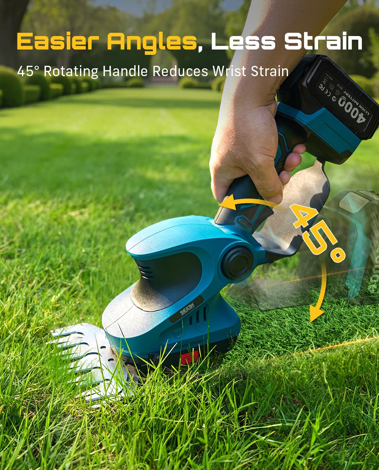 Seesii two 4.0Ah batteries and fast charger for extended runtime