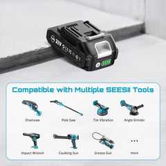 Seesii battery connector close-up highlighting secure fit and safety