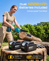 SEESII dual batteries and display showing charge indicator for extended runtime