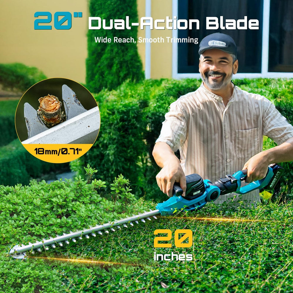 SEESII telescopic pole fully extended trimming tall hedge from ground for safe reach