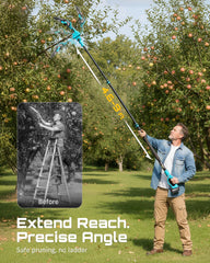 Seesii extended pole in use trimming high limb for ladder-free safety