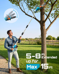 Seesii extension pole fully extended demonstrating 15 ft reach benefit