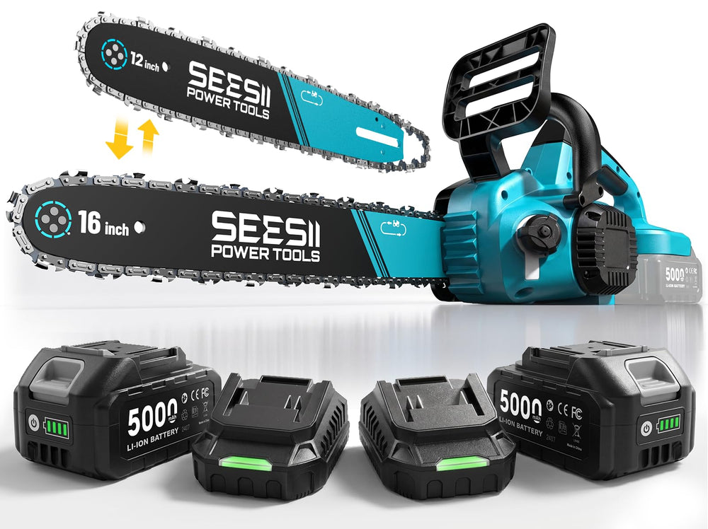 SEESII front view full kit showing saw batteries and accessories for ready-to-use convenience
