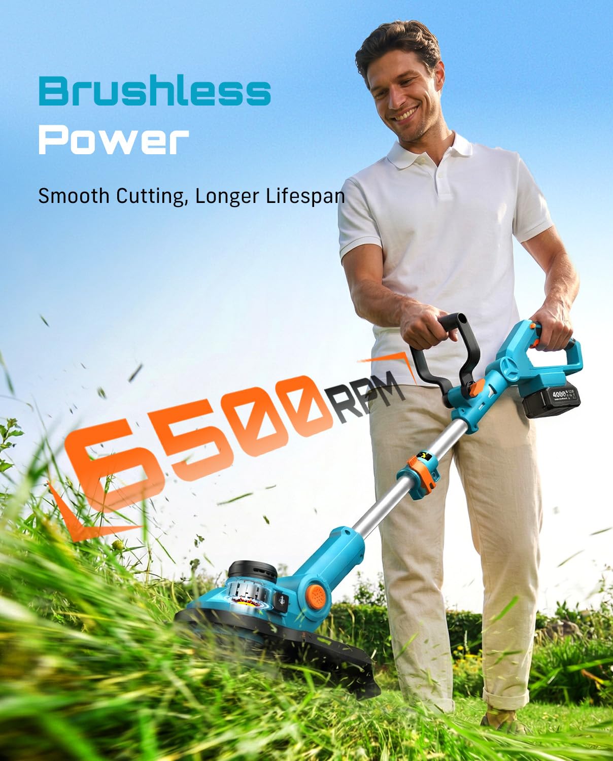 SEESII handle and controls view with safety lock and easy push-button start