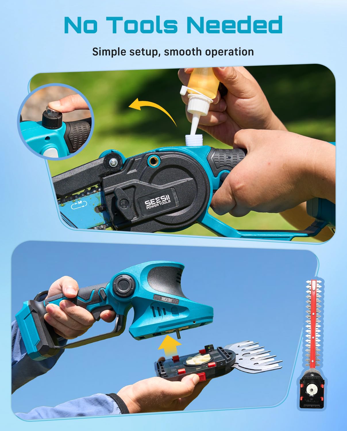SEESII ergonomic handle showing anti-slip grip for comfortable extended use