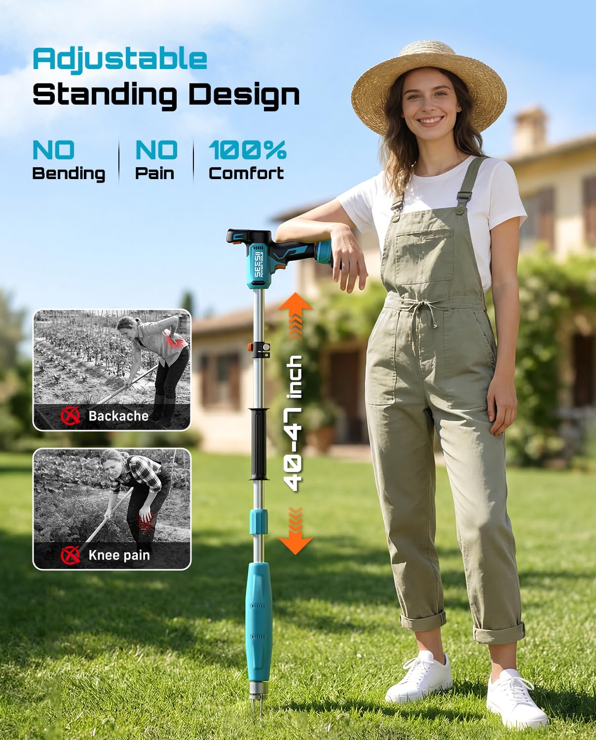 Seesii T-handle close detail demonstrating ergonomic grip for reduced wrist strain