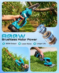 SEESII hedge trimmer blade detail highlighting long reach and smooth trimming