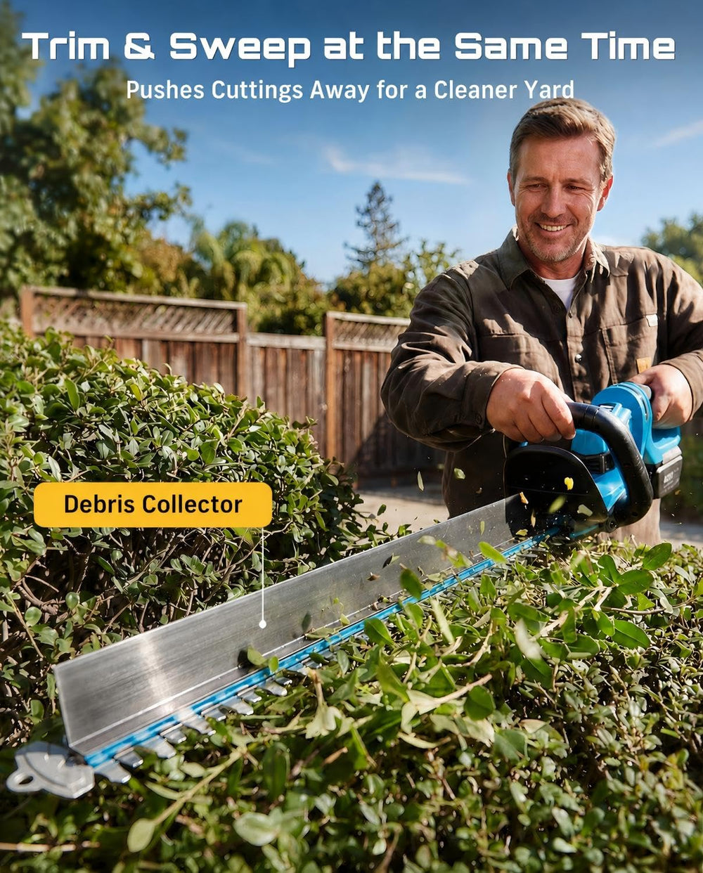 Seesii trimmer in use shaping hedges for efficient yard maintenance