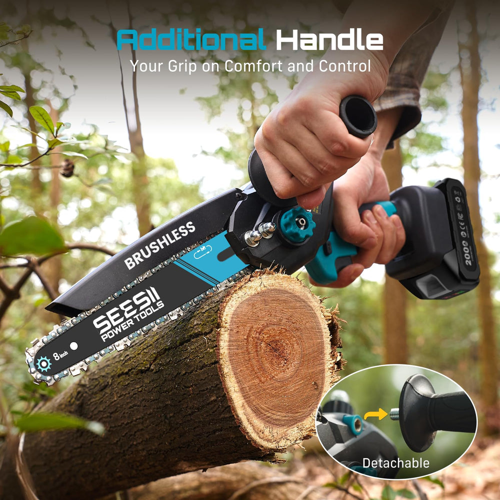 SEESII in use pruning branch showing compact saw ease of handling