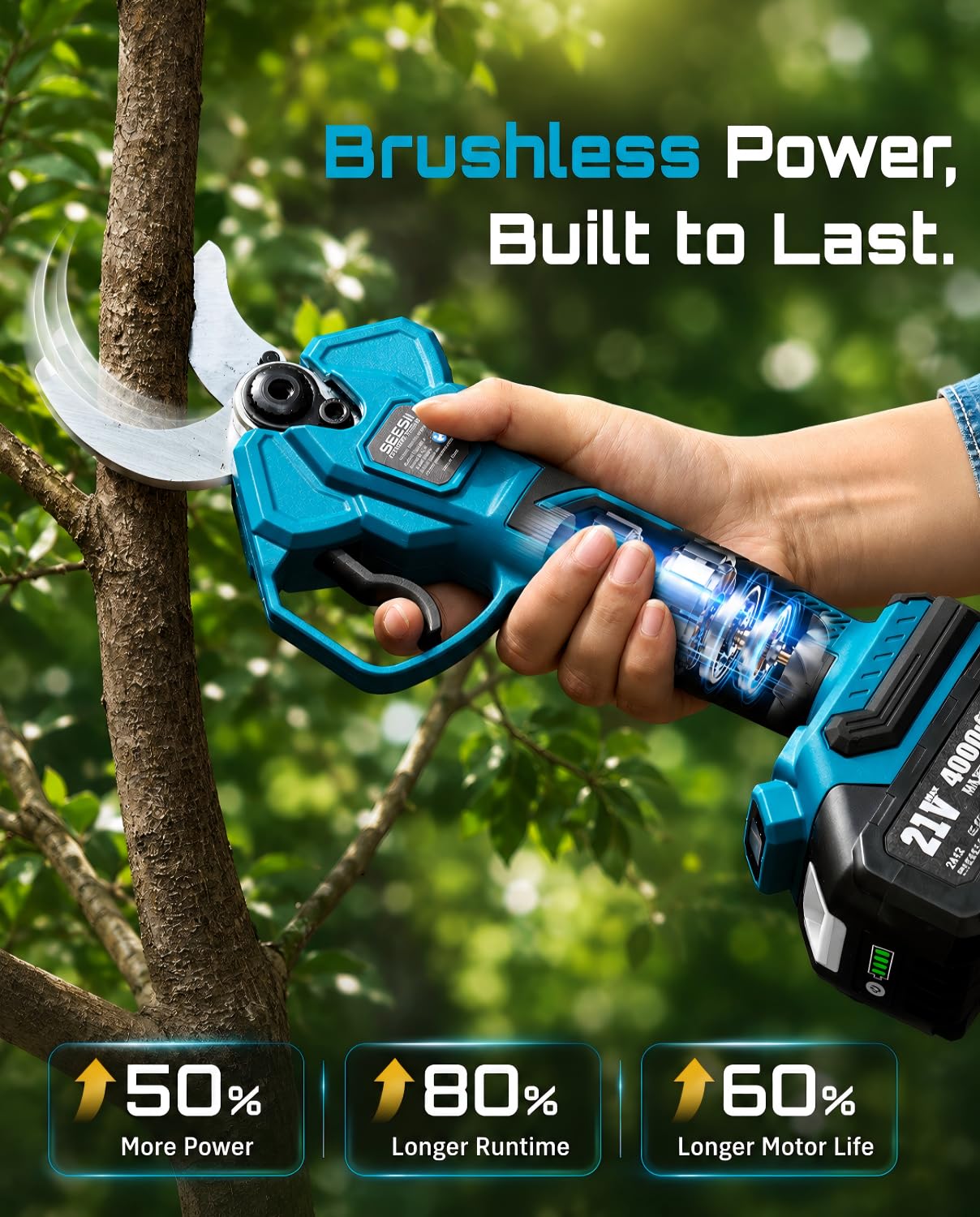 Seesii LCD display and controls showing mode and battery info for precision benefit
