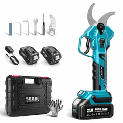 SEESII pruner front view showing ergonomic grip and compact design for comfortable cutting
